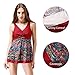 wantdo Women's Flower Print Swimsuit High Waisted Bathing Suit WineRed US 4-6