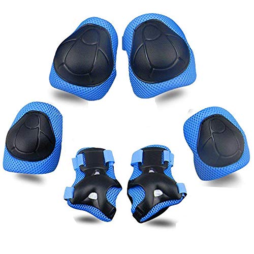 Kids Protective Gear Set Wemfg Knee Pads for Kids 3-8 Years Toddler Knee and Elbow Pads with Wrist Guards 3 in 1 for Skating Cycling Bike Rollerblading Scooter(Blue)