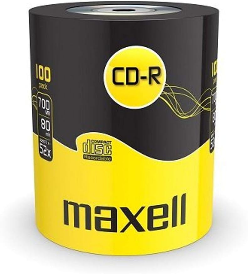 Maxell 624037 CD-R 52x Blank Discs 700MB Extra Protection 100 Pack