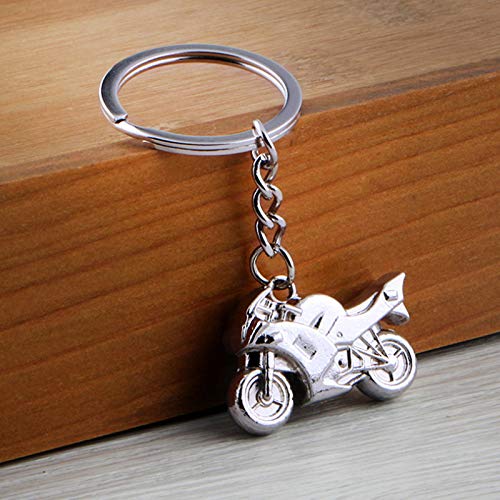 Motorcycle Key Ring Chain Motor Silver Motorcycle Keychain Gifts for Men Boys