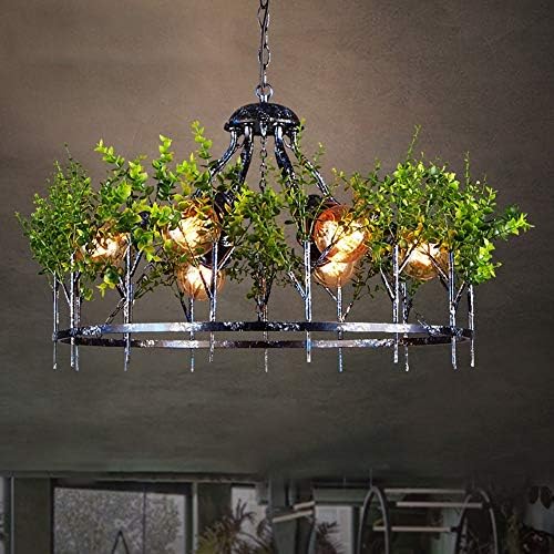 HTL Light Fixture,Flowers Chandelier Retro Personality Iron Art 6 Holder Themed Bar Clothing Store Decorative Lights Balcony Corridor Restaurant Lights