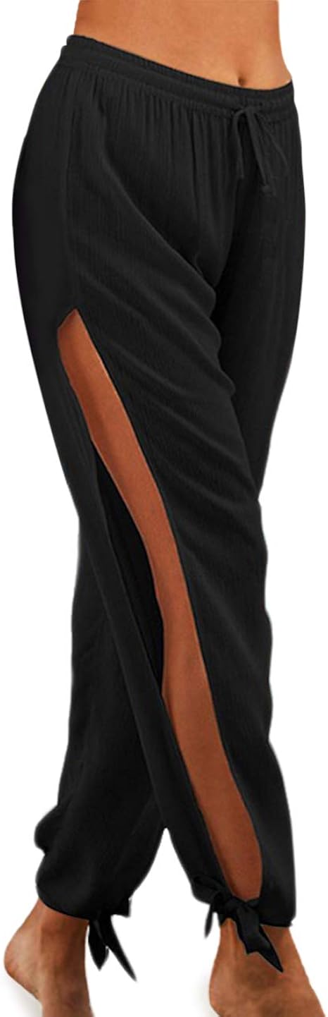 plus size white beach pants