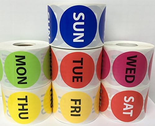 LABELSANDMORE Days of The Week - Thursday (THU) Labels Inventory Day Adhesive Stickers 2" Round, 500 PCS