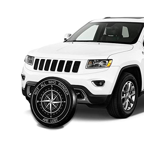 Pingping Not All Who Wander are Lost Spare Tire Cover Waterproof Dust-Proof Universal Spare Wheel Tire Cover Fit for Jeep, Camper Travel Trailer, RV, SUV, Truck and Many Vehicle 14" 15" 16" 17" - Thumbnail 3