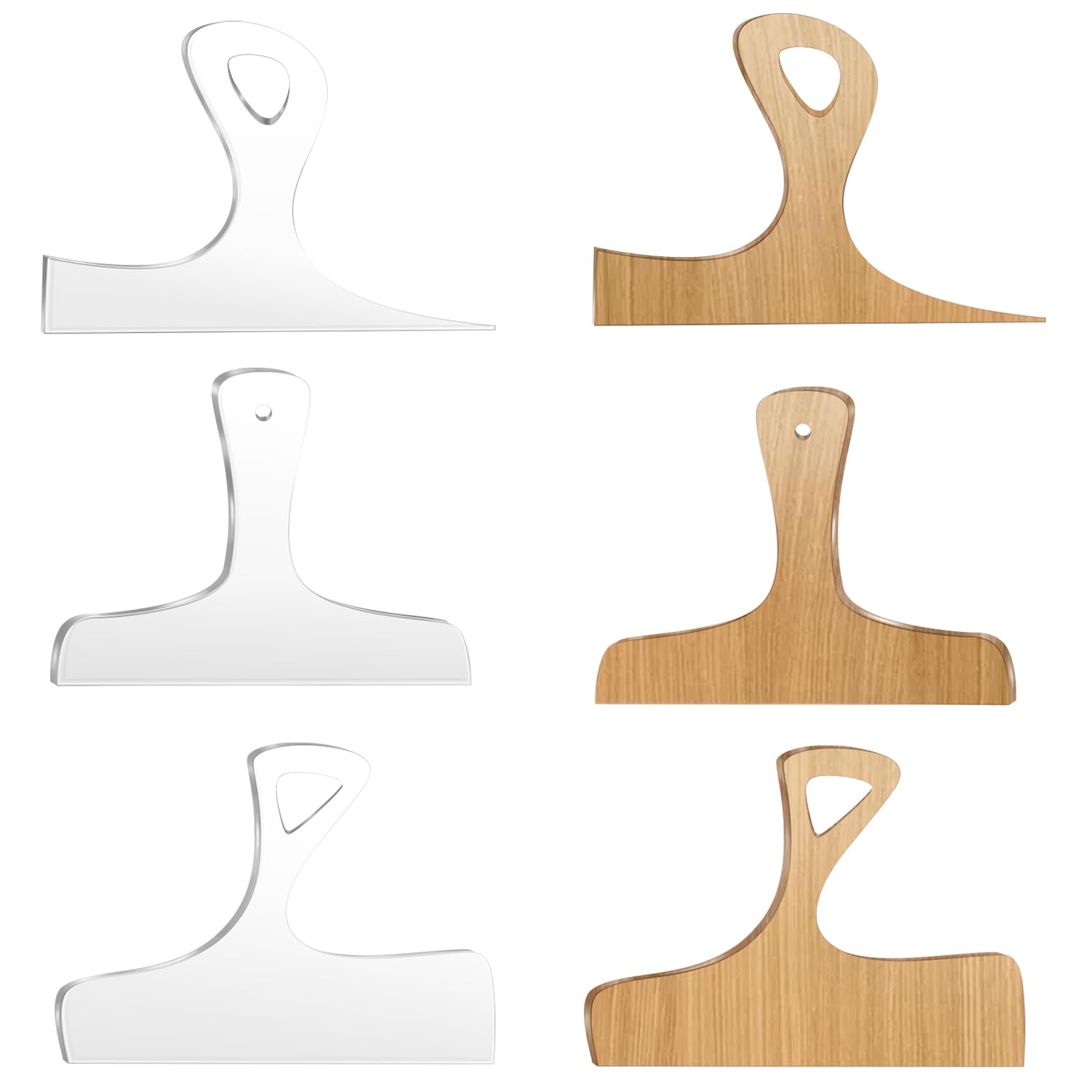 3PCS Acrylic Cutting Board Handle Templates, Router Templates for Woodworking Charcuterie Board Template Acrylic Clear Acrylic Templates Stroke Template for Woodworking Kitchen Tools (Transparen