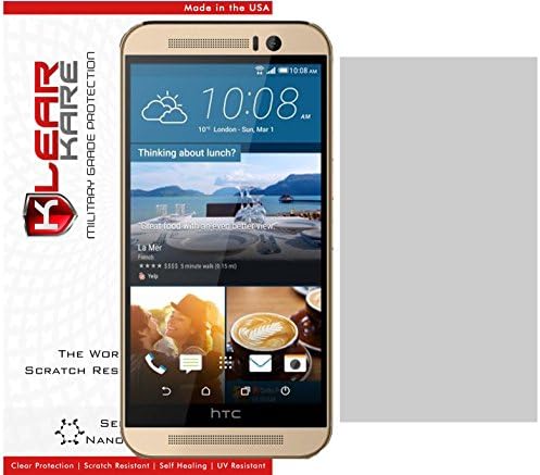 KlearKare Invisible Screen Shield Protector for HTC One M9 | (HD) Clear | Self Healing Nano Technology | Bubble Free