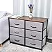 KINWELL Extra Wide Fabric Clothing Storage Drawers Dresser Organizer Unit With Sturdy Steel Frame, Wooden Tabletop, Easy Pull Fabric Bins For Living Room, Bedroom, Hallway, Entryway-6Drawers