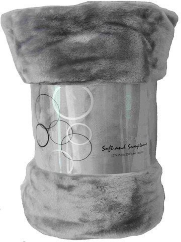 GC GAVENO CAVAILIA Mink Fluffy Blanket, Soft & Cosy Thermal Throw For Sofas, Cuddle Warm Throws For Beds, Silver, Fur Throw ( 150 x 200 cm )