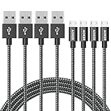 Micro USB Cable, AOKER 4Pack 10FT Extra Long Premium Nylon Braided High Speed USB to Micro USB Charging Cord Android Fast Charger for Samsung Galaxy S7/S6/S5/Edge,Note 5/4/3,HTC,LG (4PC 10ft)
