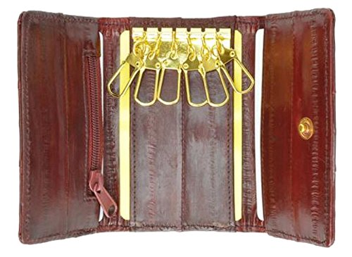 Eel Skin Key Case - Style mwE312 BURGUNDY