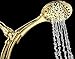 Aquarius Gold Shower Head With Handheld Sprayer, 6 Spray Settings High Pressure Polished Brass Showerhead With Hose (Extra Long) & Adjustable Brass Ball Bracket Kit, Shower Head Gold Finish