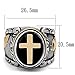 Men's Black & Silver Stainless Steel Christian Holy Cross Ring Size 8-14 (9)