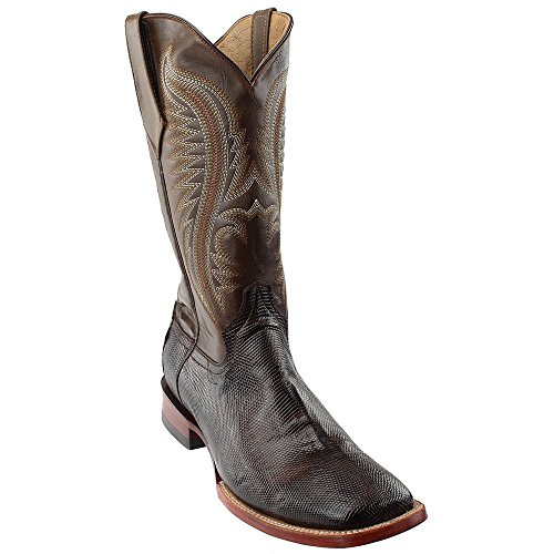 Ferrini Men's Lizard Belly Western Boot Square Toe Chocolate 11.5 D