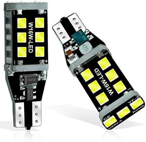 Debonauto-2 x 2835 15-SMD Extremely Bright PX Chipsets 1000 lumens Error Free 921 912 W16W T10 T15 LED Bulbs for Backup Reverse Lights, Xenon White