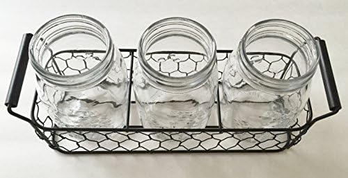 Kitchen Design Classic Three Glass Mason Jar Decorative Centerpiece Decor for Flowers or Candles