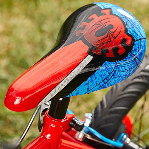 huffy marvel spider man 16 bike with webtrap handlebar plaque
