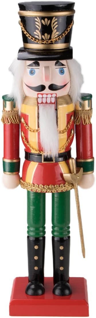 Nutcrackers - Clever Creations Red King 14 Inch Traditional Wooden Nutcracker, Festive Christmas Décor for Shelves and Tables