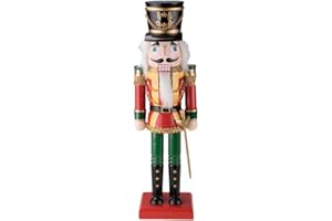 Clever Creations Red King 14 Inch Traditional Wooden Nutcracker, Festive Christmas Décor for Shelves and Tables