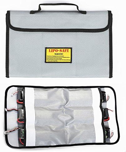 Large Lipo Battery Bag, RELIAN 6 Pockets Lipo Safe Bags Lipos Storage Sack Double-Layer Fireproof Explosionproof Pouch