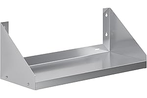 AmGood Stainless Steel Wall Shelf with Side Guards (30" Long x 12" Deep)
