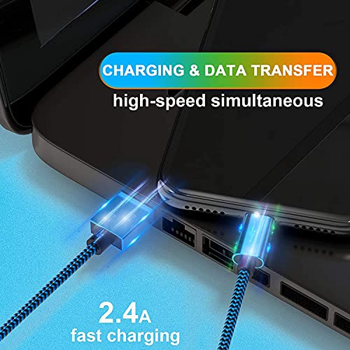 6 Pack [Apple MFi Certified] 3/3/6/6/10/10 FT iPhone Charger MUXA Colorful Nylon Lightning Cable Compatible iPhone 13 mini/13/12/11 Pro Max/XR/XS/X/8/7/Plus/6S/6/SE/5S/iPad