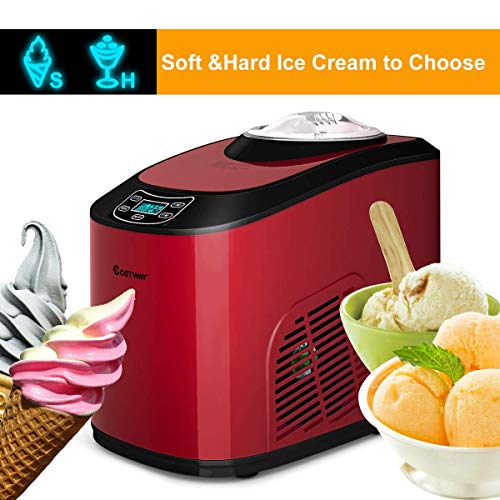 COSTWAY Ice Cream Maker, 1.6 Quart Automatic Ice Cream Machine Electric