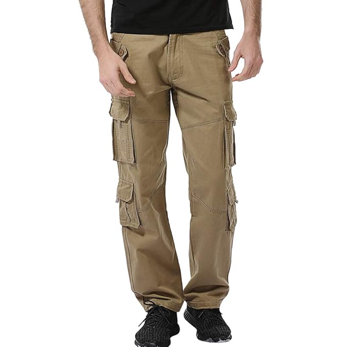 Amazon.com: Mens Multi Pocket Loose Casual Work Long Pants ...