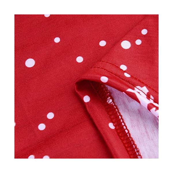 Christmas Party Dress, Plus Size Long Dress Women Casual Short Sleeve Cold Shoulder Boho Flower Print ANJUNIE(Red,4XL) - Image 9