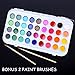 Ohuhu Fundamentals Watercolor Set, 36 Assorted Water Color Pan Set W/ 2 Paintbrushes
