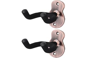 Copper Guitar Wall Mount Hanger (2-Pack) – Heavy Duty Hook Holder Stand– Space-Saving, Foam-Padded & Damage-Free Instrument H