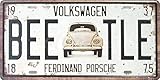 Volkswagen Bee-tle, Auto License Plate, Embossed TAG Number, Size 6