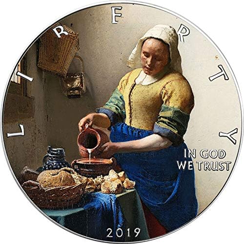 MILKMAID Johannes Vermeer Walking Liberty 1 Oz Silver Coin 1$ USA 2019