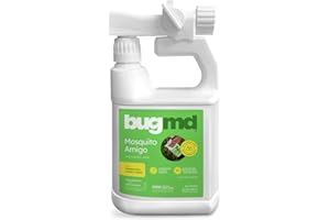 BugMD Mosquito Amigo Ant Killer & Bug Spray - Outdoor Roach, Cockroach, and Spider Killer, Flea & Tick Control, Fly and Insect Defense, Natural Plant-Based Formula, Safe with Essential Oils