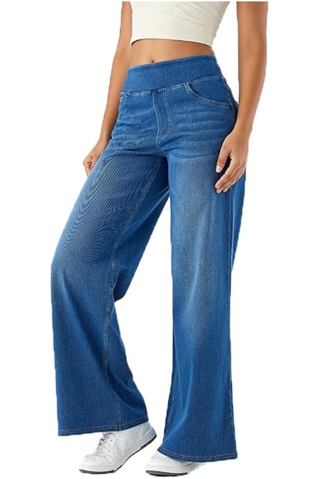 Jean Large Femme Taille Haute Jean Baggy Femme Taille Haute