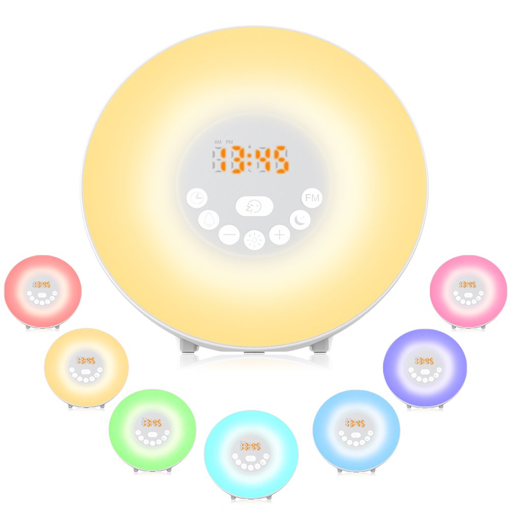 Despertador ligero YOOZON despertador con Luz que simula de amanecer LED Lámpara
