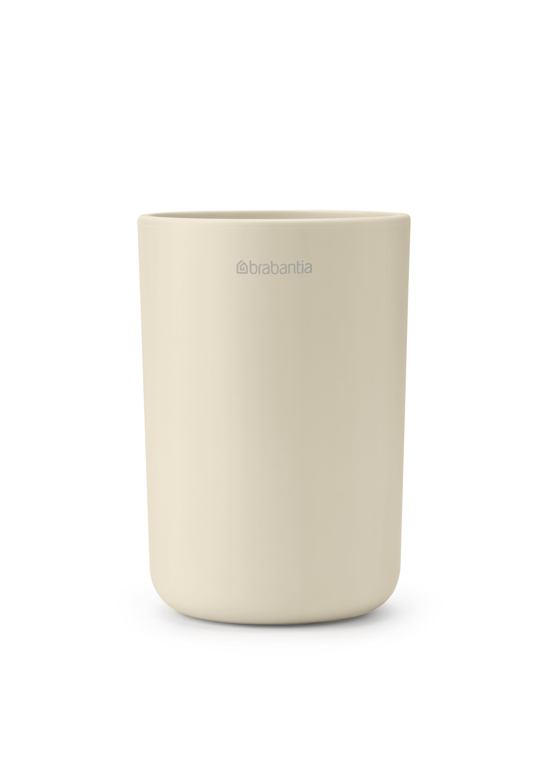 Brabantia - ReNew Toothbrush Holder - Organiser for Multiple Toothbrushes - Non-Scratching - Easy to Clean - Corrosion Resistant - Bathroom Accessory - Organiser - Soft Beige - 7.6 x 7.6 x 11 cm