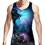 Uideazone Men Casual Nebula Star Cluster Printed