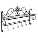 Beautiful Black Metal Decorative Wall Mounted Storage Shelf w/ 5 Hooks / Bathroom Towel Rack