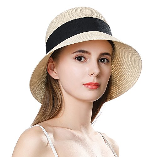 Buy Packable Straw Sun Fedora Floppy Summer Beach Panama Derby Cloche