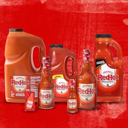 FRANKS REDHOT ORIGINAL CAYENNE PEPPER HOT SAUCE, 1 GAL – ONE GALLON BULK CONTAINER OF CAYENNE PEPPER HOT SAUCE TO ADD FLAVORFUL HEAT TO ENTREES, SIDES, SNACKS, AND MORE