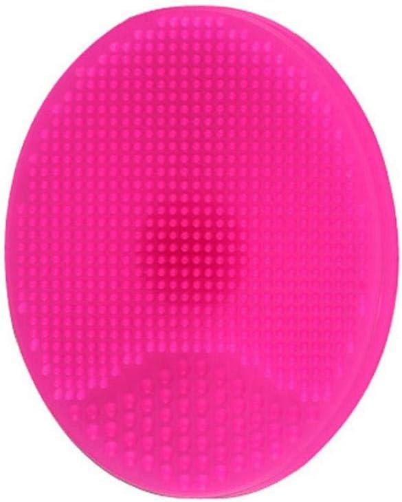 Soft Silicone Facial Cleansing Pads Bathroom Washing Brush Hair Facial Exfoliator Cleaning Scrubber Shower Sponge Blackhead Scrub For Shower Wash (Rosy) 1PC