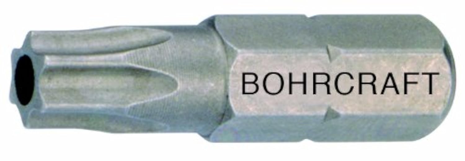 Bohrcraft Screwdriver Bits 1/4 Inch with Hole for Torx Screws/TR 15 x 75 mm/Box, Pack of 1, 61501501575