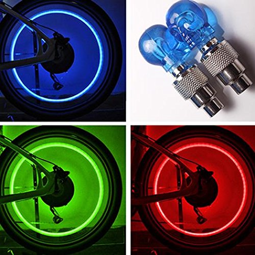 Geshiintel 2 B07cbb61dbレッド Pcsクリエイティブスカルデザインledライト自転車バイクタイヤホイールバルブキャップ警告ライト バルブ 人気大割引 Www Cafetamarinds Com