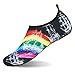 Womens and Mens Water Shoes Barefoot Quick-Dry Aqua Socks for Beach Swim Surf Yoga Exercise (Rainbow, L)