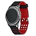 Moretek 20 mm Gear S2 Classic Smart Fitness Watch Band (SM-R732), Silicone Replacement for Samsung Galaxy Gear S2 Classic – Black Red