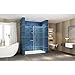 SUNNY SHOWER Sliding Shower Door 64 in. W x 72 in. H Frameless Shower Glass Door Glass Panel Shower Enclosure with 3/8 in. Clear Glass, Brushed Stainless Steel