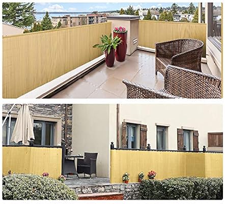 wolketon Valla de PVC, Bambú 80x400cm, Persiana de Balcón de ...