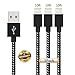 iPhone Cable 3Pack 10FT, GUIGUI Extra Long Nylon Braided Charging Cord Lightning Cable to USB Charger for iPhone 7, 7 Plus, 6S, 6, SE, 5S, 5, iPad, iPod Nano 7 - Black White