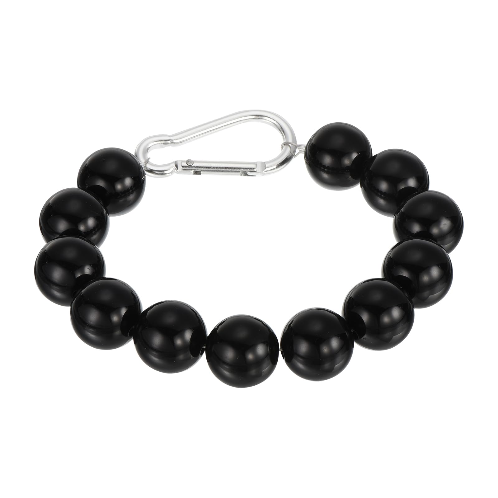 PATIKIL 1 Pcs Flagpole Retainer Ring Flag Pole Accessories, Flag Beaded Mount Ring Keep Flag Close to Pole Weight with Stainless Steel Cable for Indoor Outdoor Flagpole Black