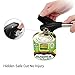 iLOME Professional Safety Can Opener Manual Stainless Steel Smooth Edge Easy Turn Knob and Dual Use Type Handle (Black)
